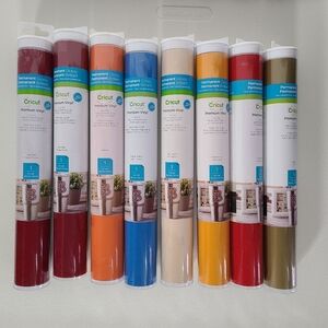 Cricut Premium Vinyl Permanent GLOSSY Rolls - Lot of 8